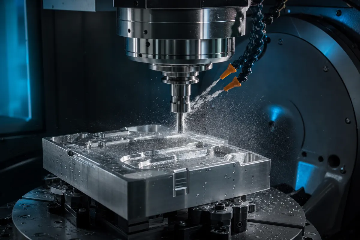 CNC 加工中的鋁件